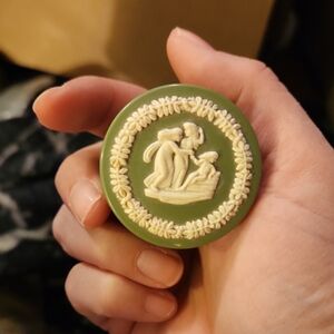 Wedgwood Green and Cream Trinket Box
